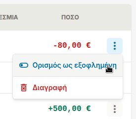 Ability to delete a financial transaction on Breek.gr
